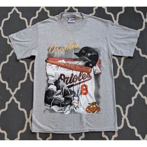 Vintage Baltimore Orioles Shirt‎ Mens Medium Gray Locker Tee Embroidered 90s MLB